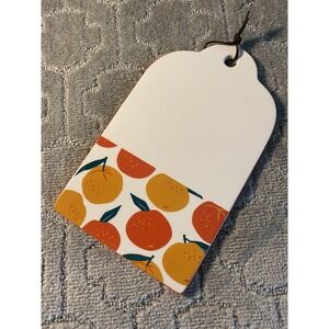 Ceramic Cheese Board w/ Oranges Orange Fruit Design 12" x 7" w/ Hanging Strap